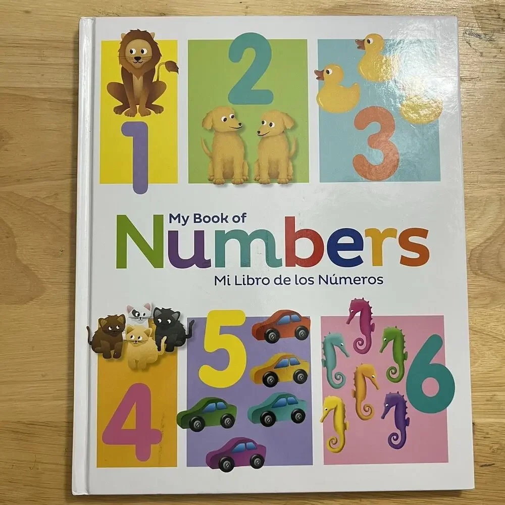 Set of 4 My Book of Colors Numbers Shapes Words Bilingual English and Spanish